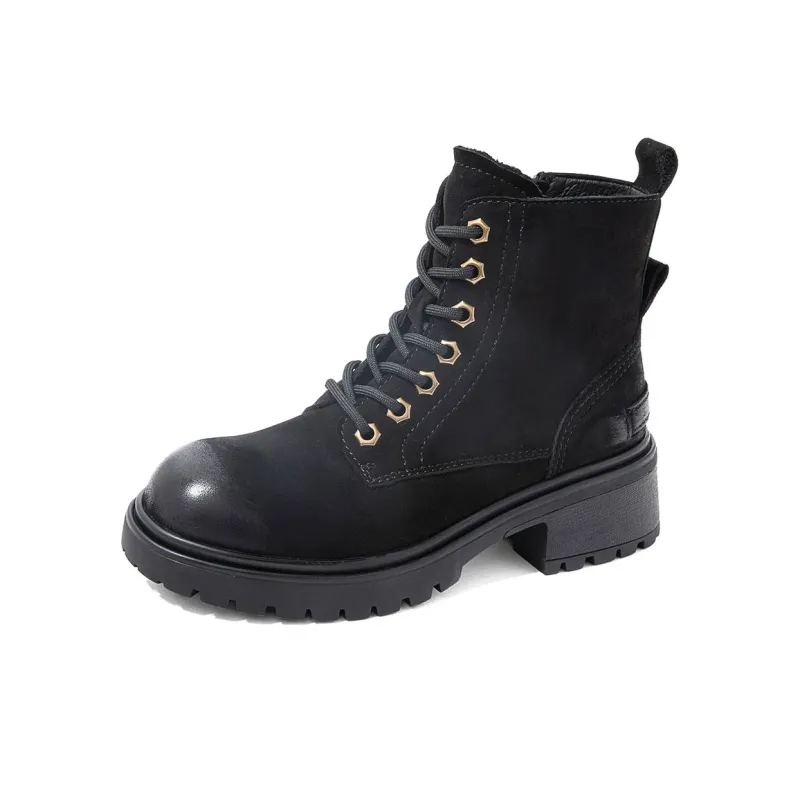 COMELY Martin Boots Women's Black/Khaki-6