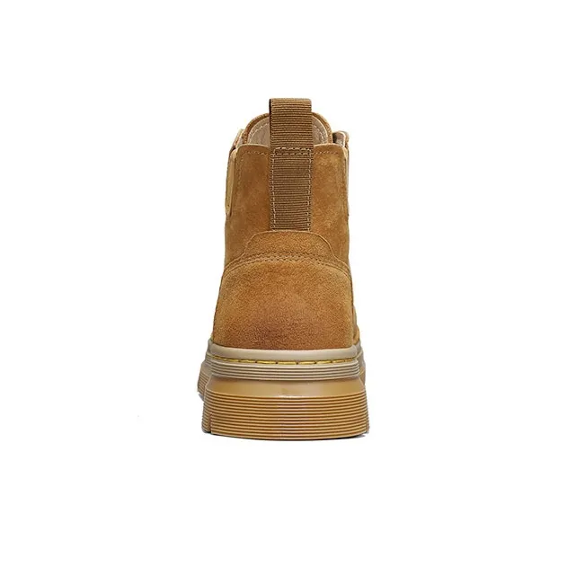 LINGPAO Martin Boots Men Khaki/Brown-3