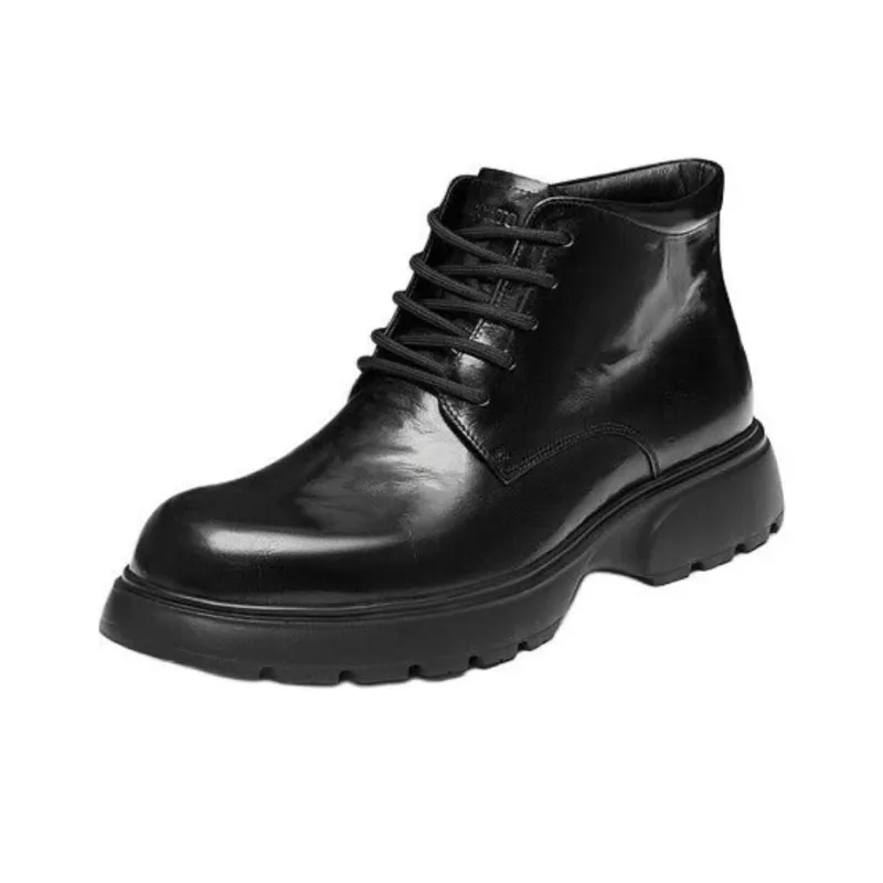 Staccato Vinyl Record Short Martin Boot 4.5cm Men's Black-2