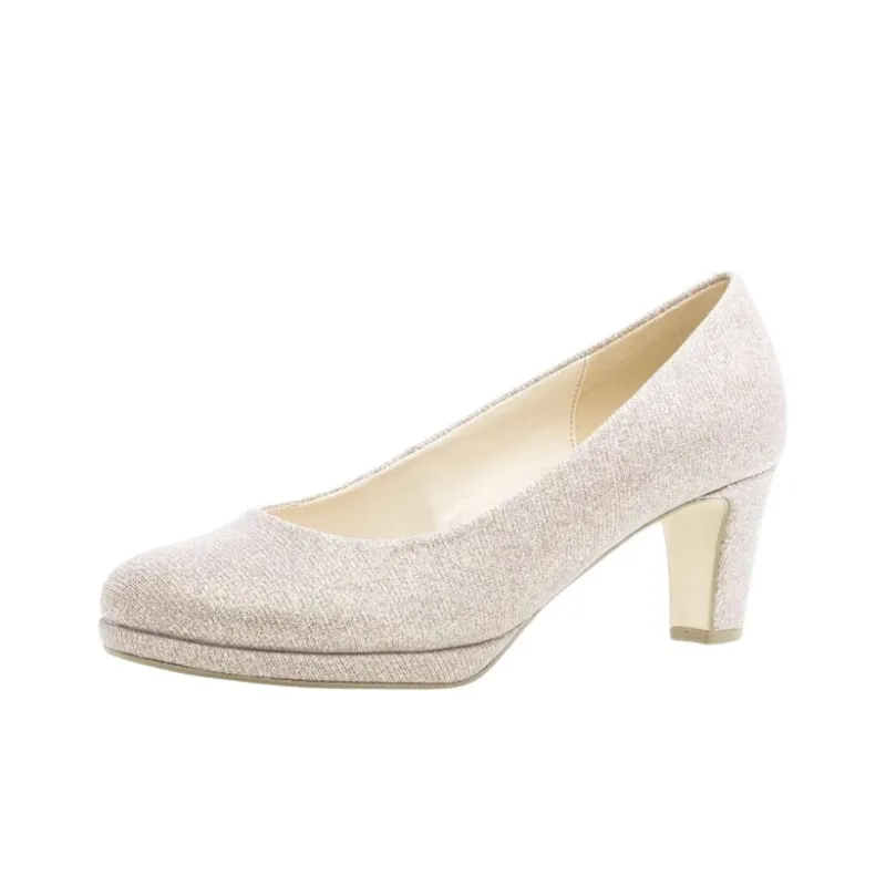 Gabor Fashion Chunky Heel High Heels 6cm Women's Silver Pink-2