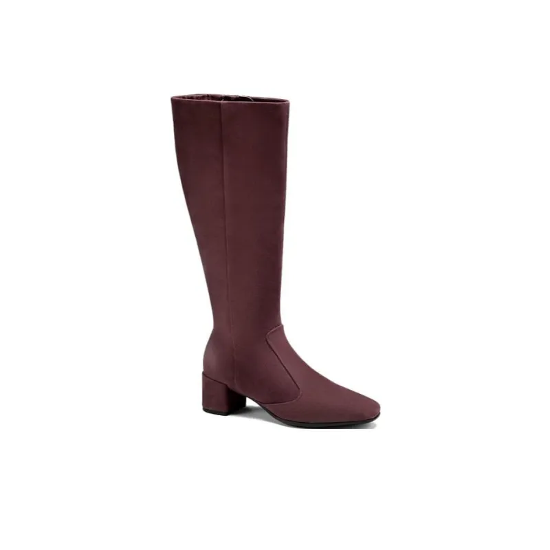 Ecco Knee-High Boots 5cm Women's Burgundy-1