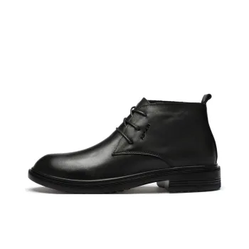 AIPSEN Ankle Boots Unisex Black Smooth Finish