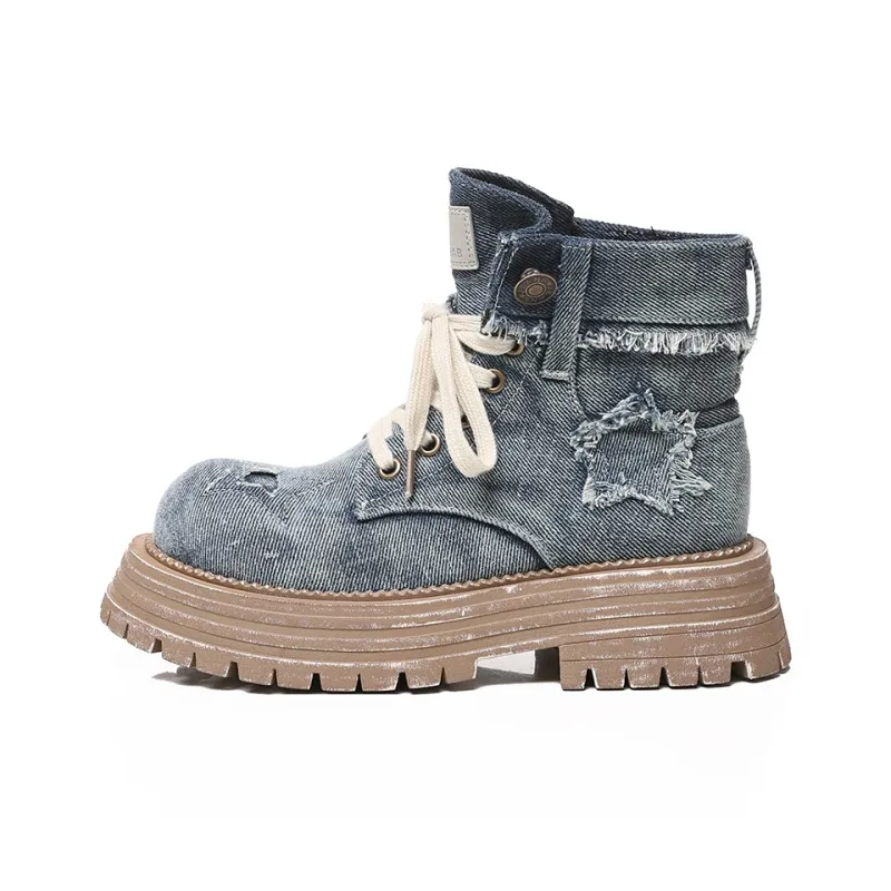 POOQ Short Martin Boot 5CM Women's-5