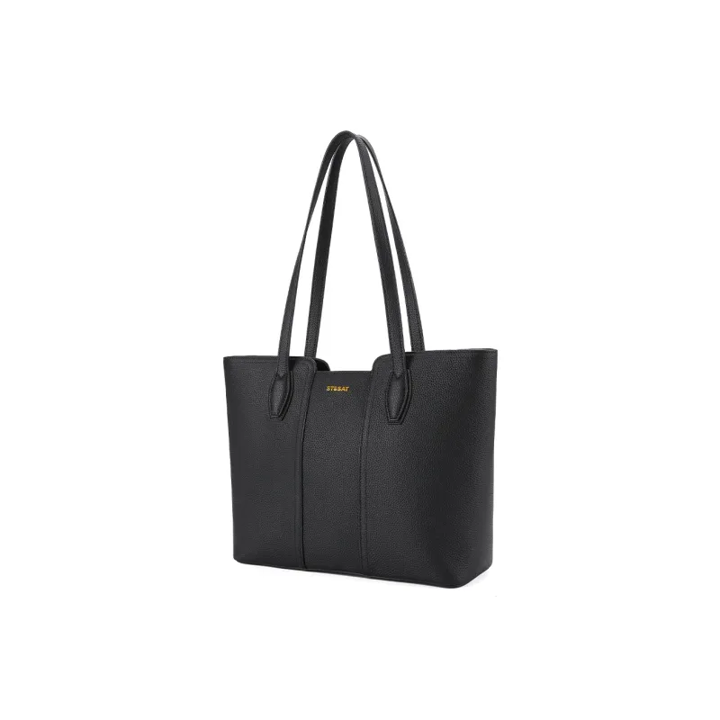 ST&SAT Cow Leather Shoulder Bag Regular Women's Cream Apricot/Ecru Black-18