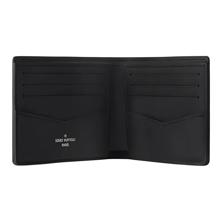 LOUIS VUITTON Slender Leather Wallet Men's Deep Blue & White-2