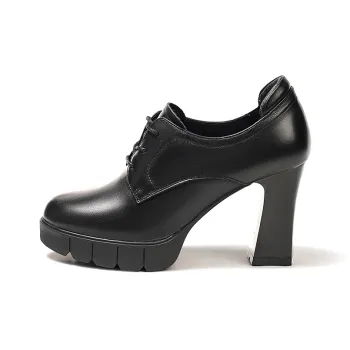 POOQ Chunky Heel High Heels 8cm Women's Black