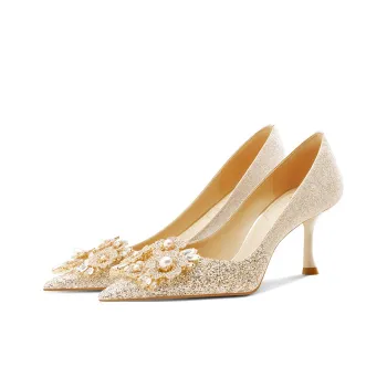 ROSE CASTLE Slim Heel High Heels 8.5cm Women's Gold