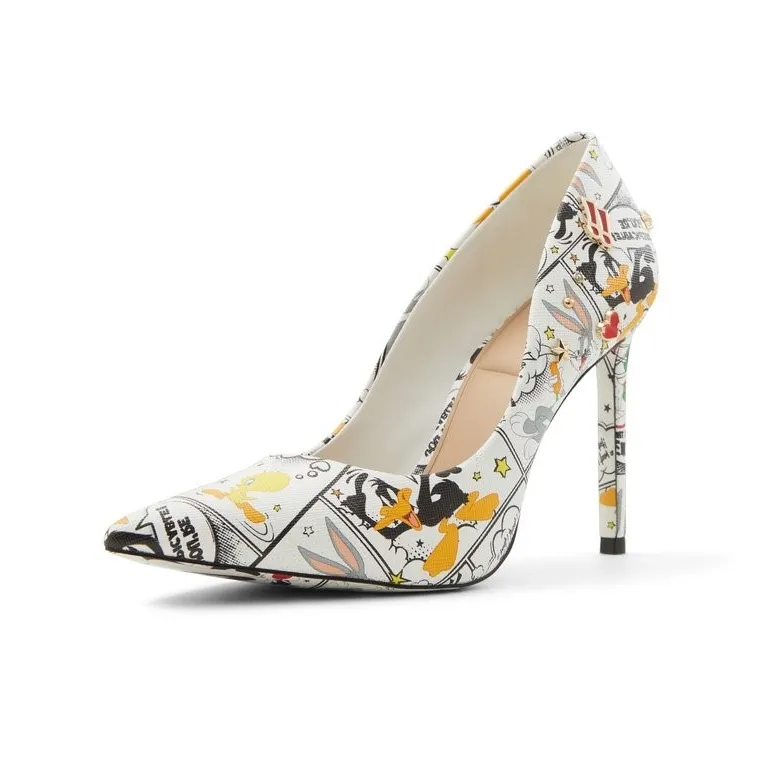 ALDO Slim Heel High Heels 10.16cm Women's Mixed White-2