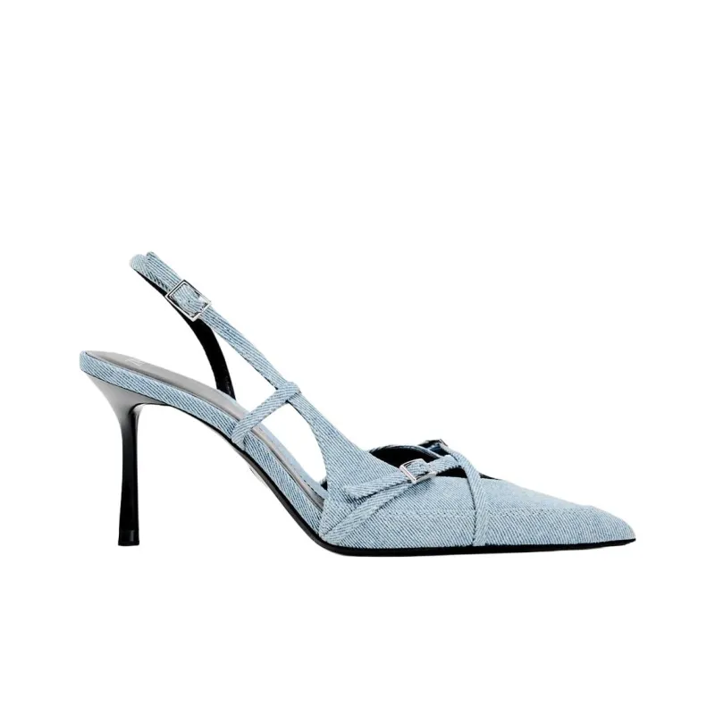 ZARA Slim Heel High Heels Women's Blue-1