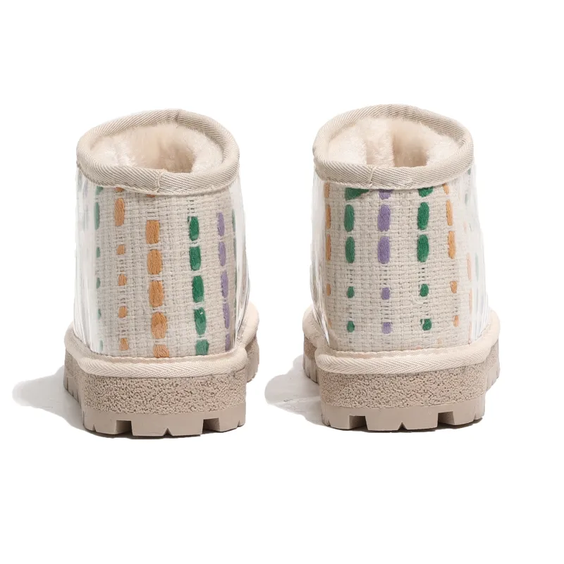 SHUXI Warm Water-Resistant Wear-Resistant Slip-Resistant Short Snow Boots Women's-3