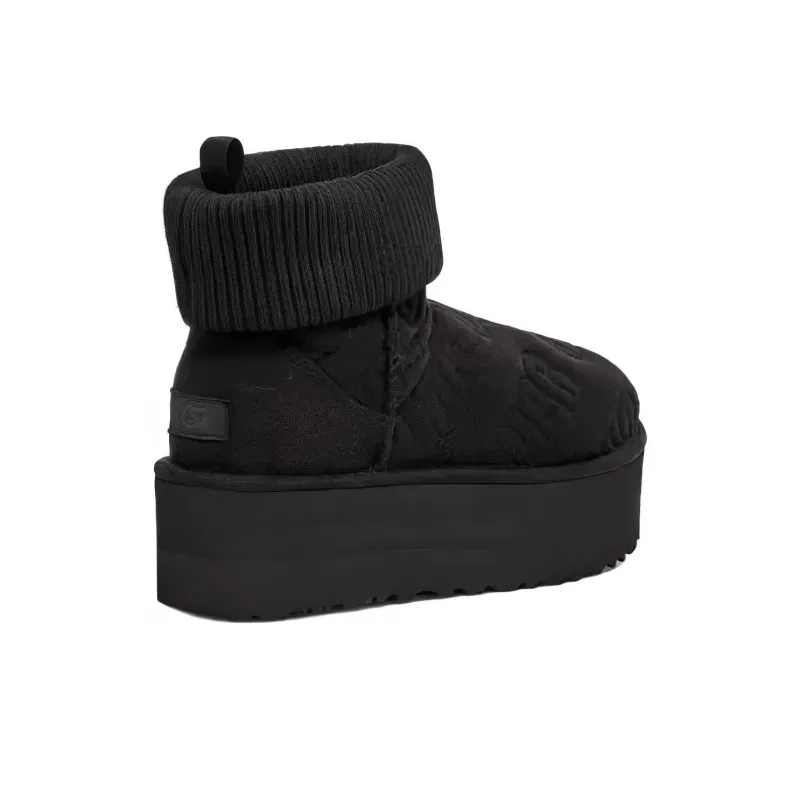 UGG Classic Mini Platform Felted Boot Black Women's-3