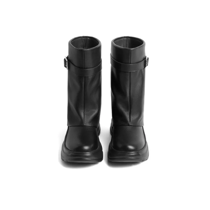 BELLE Ankle Boots 6CM Women's Soft Matte White Meteorite Black-15