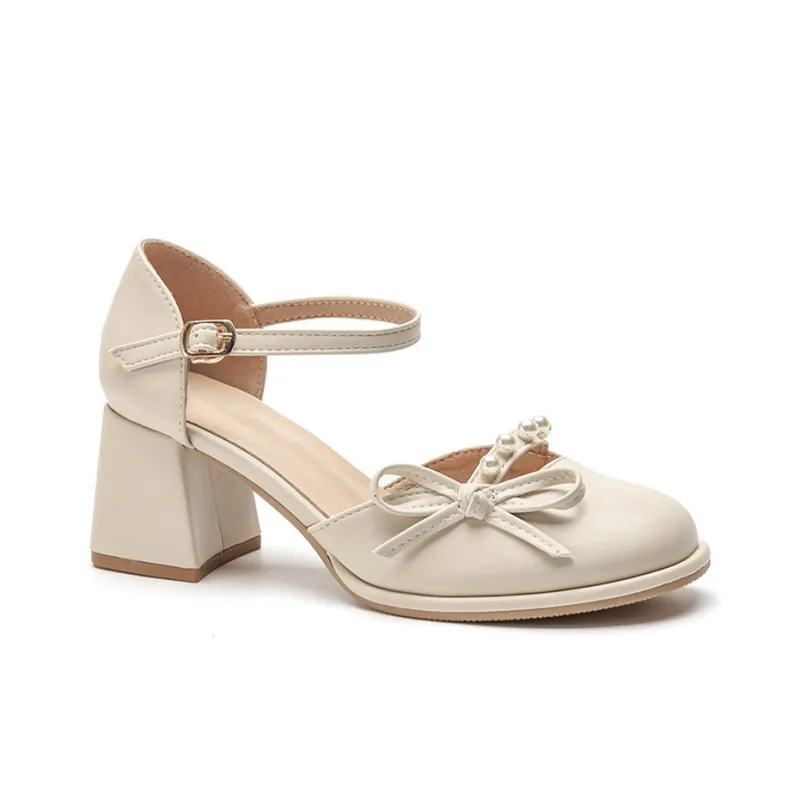 KATHRYN WILSON Chunky Heel High Heels 6cm Women's Apricot-1