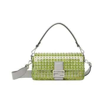 FENDI Baguette Polyester Baguette Bag, Portable Crossbody Bag, Shoulder Bag Women's Green