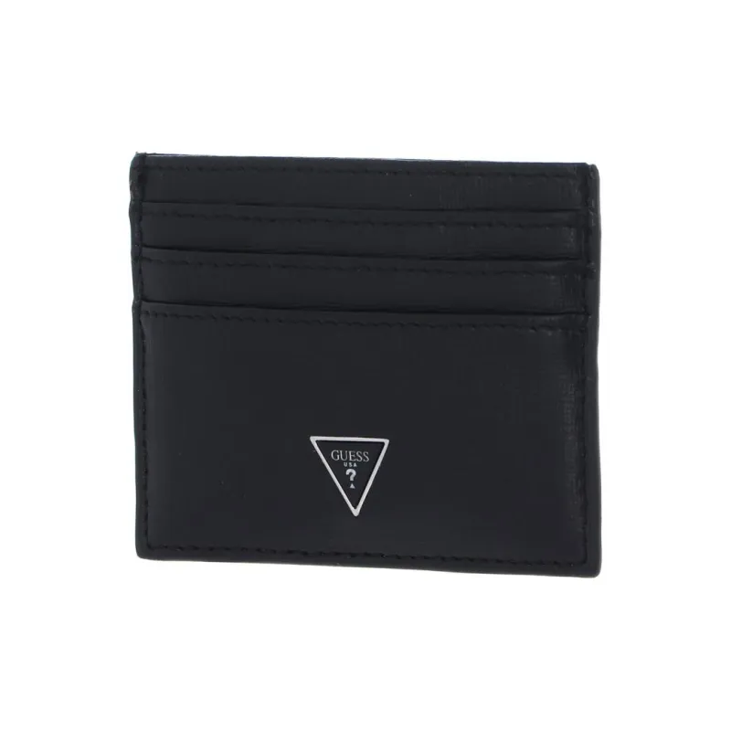 GUESS Cow Leather Card Holder Regular Unisex Black-2