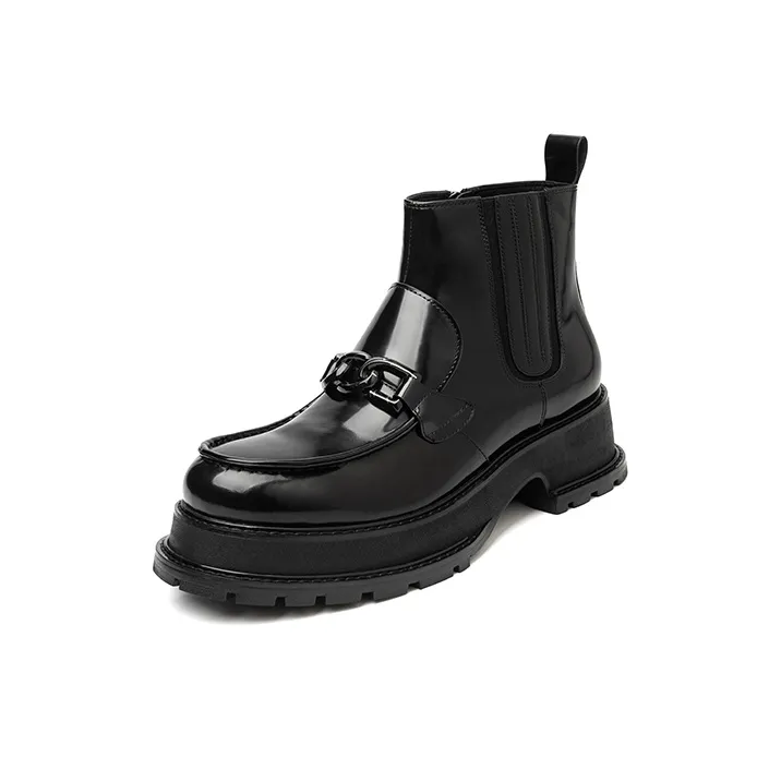 TUATARA T Roy Pearlescent Phantom Collection Platform Boots Men's Black-2
