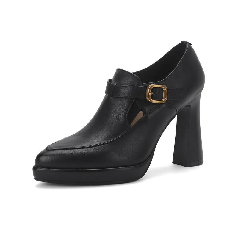 PIERCE GENTRY Chunky Heel High Heels 10cm Women's-1