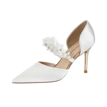 HKCP Slim Heel High Heels 8.5cm Women's White