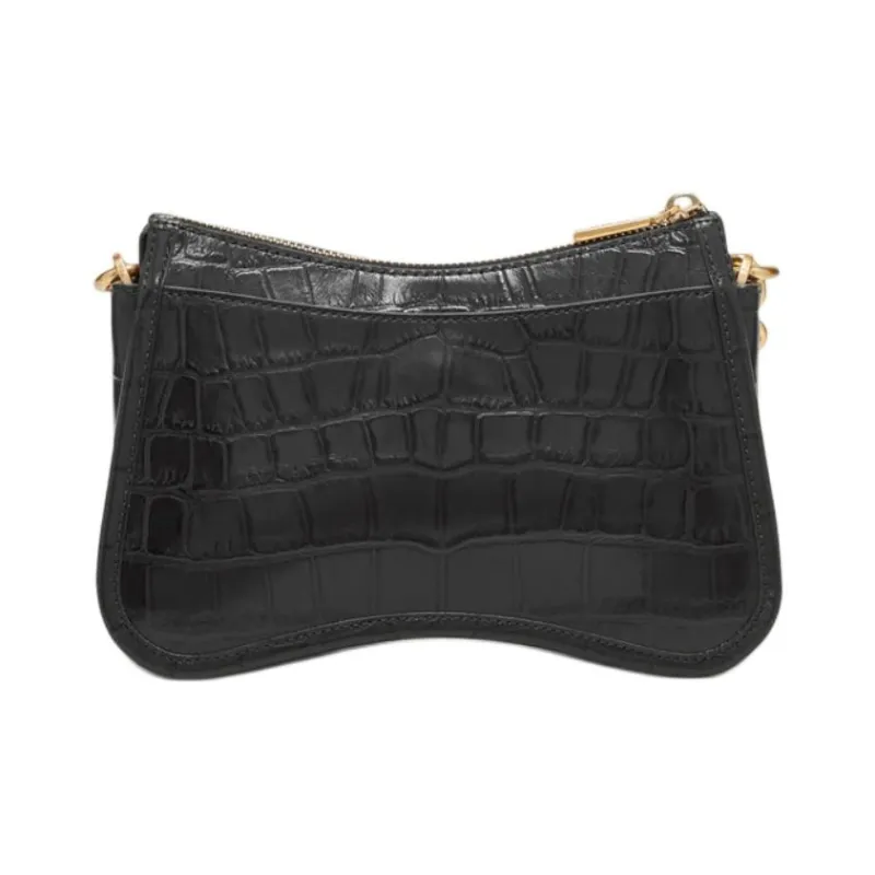 DKNY Leather Shoulder Bag Crossbody Bag Small Size Women's Black-2
