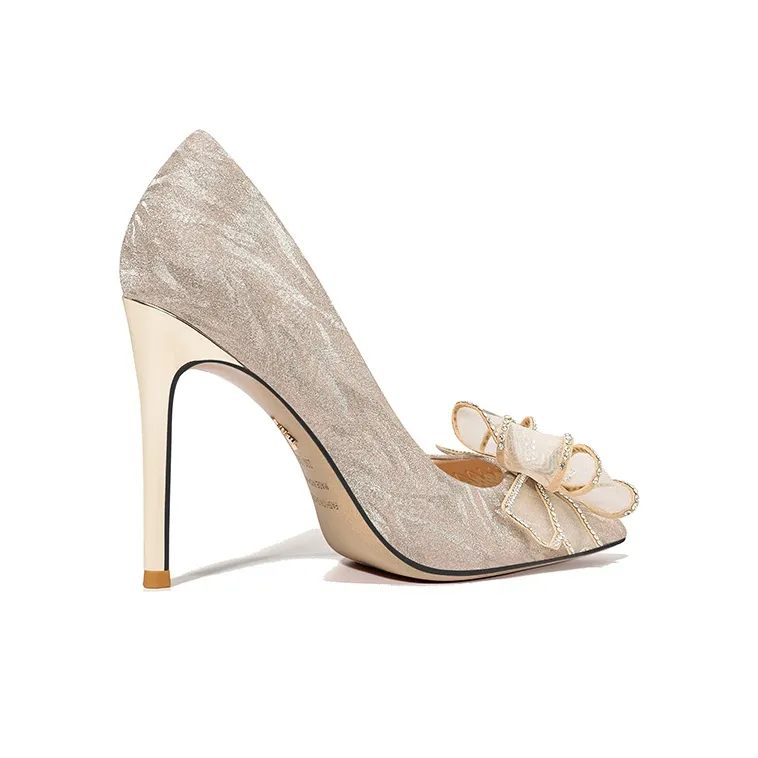 Lily Wei Heart-Fluttering High Heels 10cm Women's Champagne Gold-1