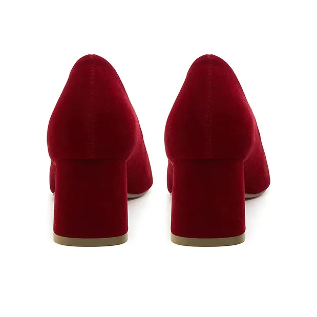 SANTA BARBARA POLO & RACQUET CLUB Chunky Heel High Heels 3cm Women's Red-4