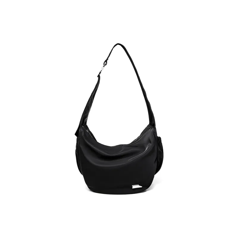 SMTING STUDIO Polyester Shoulder Bag Large Size Unisex Deep Black/Oat/Light Blue-0