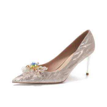 HKCP Slim Heel High Heels Women's Champagne