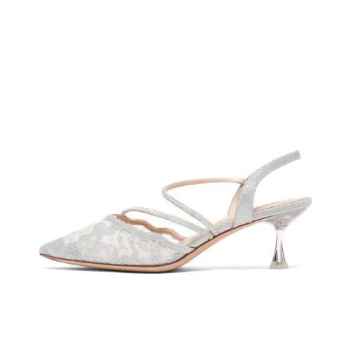 BELLE Slim Heel High Heels 5.5CM Women's Beige Pink