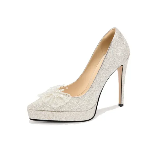 Lily Wei Eden Slim Heel High Heels 12cm Women's Silver