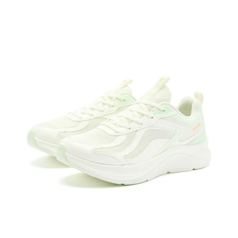 QIAODAN Running Shoes Women's Low Top Ivory Lime Green-2