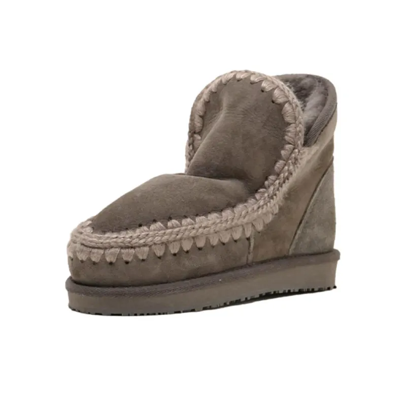 K.D.KENAZ Short Snow Boots Women's Olive Brown-2