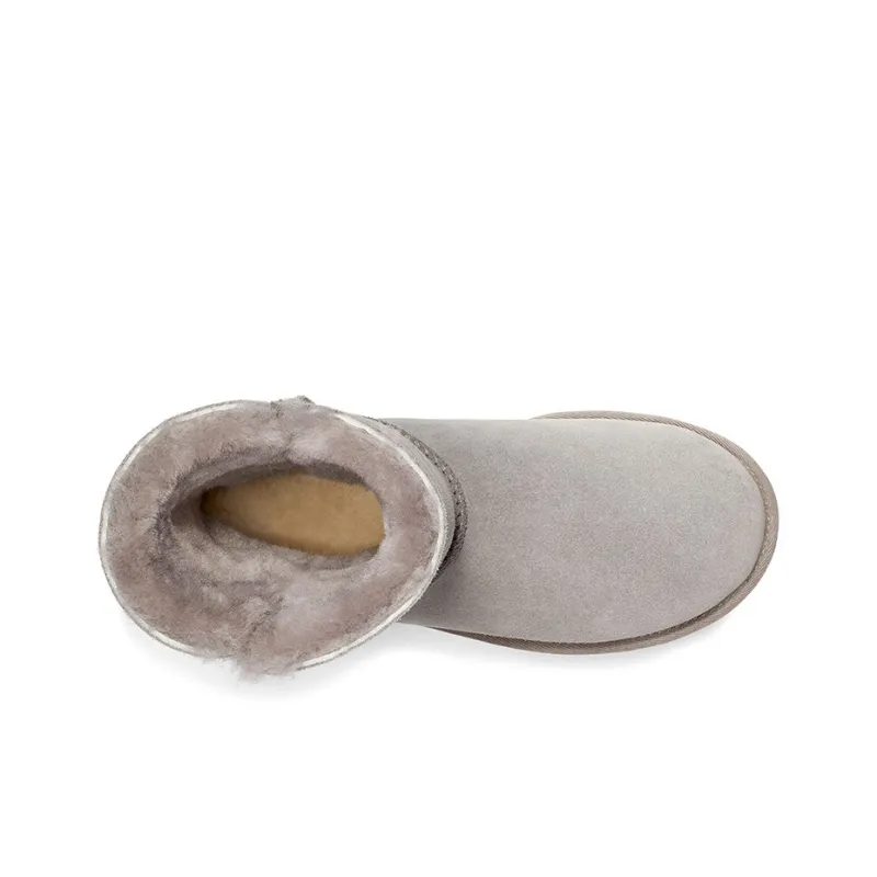 UGG Bailey Button UGG Charm Metallic Alphabet Version Fleece Lined 'Light Grey' Women's-4