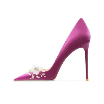 Ganxiaojie High Heels Women's Deep Rose Red