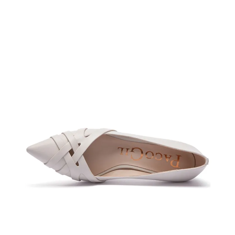 PACO GIL Slim Heel High Heels 6cm Women's White-3