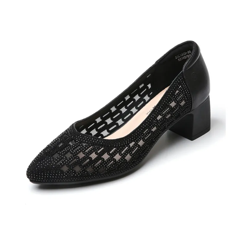 Cigna Chunky Heel High Heels 4.5CM Women's-0