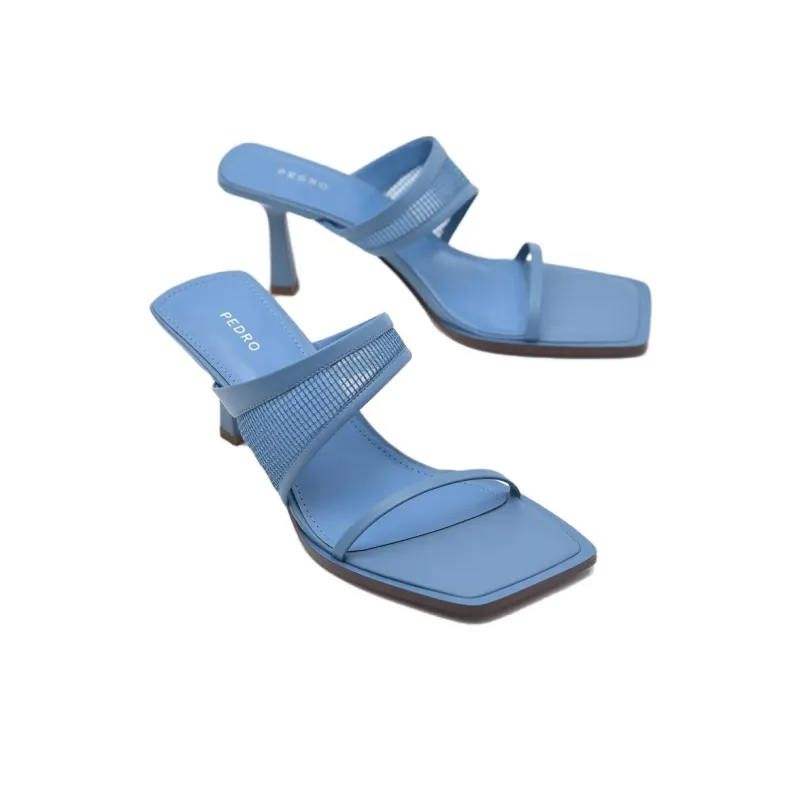 PEDRO Slim Heel High Heels 7.5cm Women's Blue-3