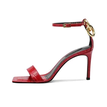 MISS SILVER Slim Heel High Heels Women's Red