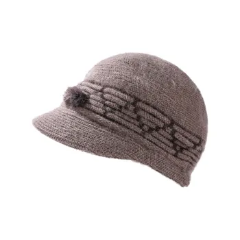 Yamaichi Maru 16% Rabbit Fur 45% Acrylic 34% Polyester Nylon Beanies Women's