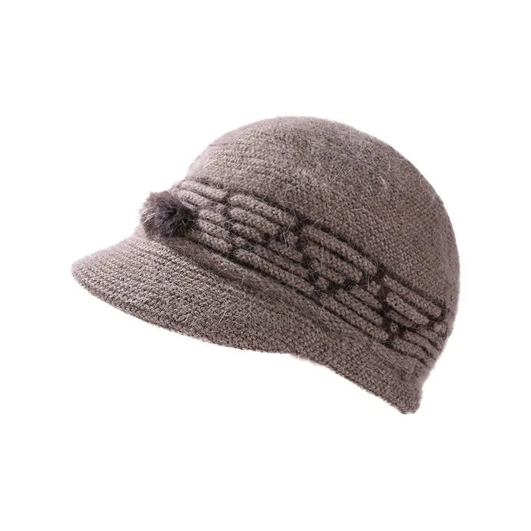 Yamaichi Maru 16% Rabbit Fur 45% Acrylic 34% Polyester Nylon Beanies Women's-0