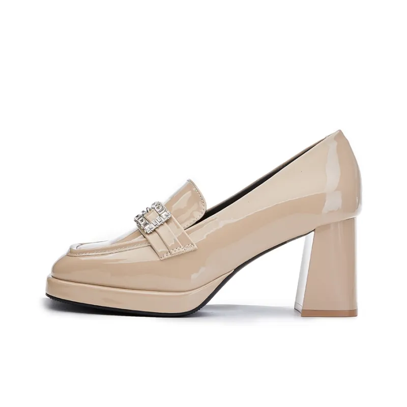 POOQ Chunky Heel High Heels 9CM Women's-4