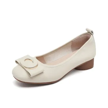 AGSDON Chunky Heel Casual Single Shoes 3cm Women's