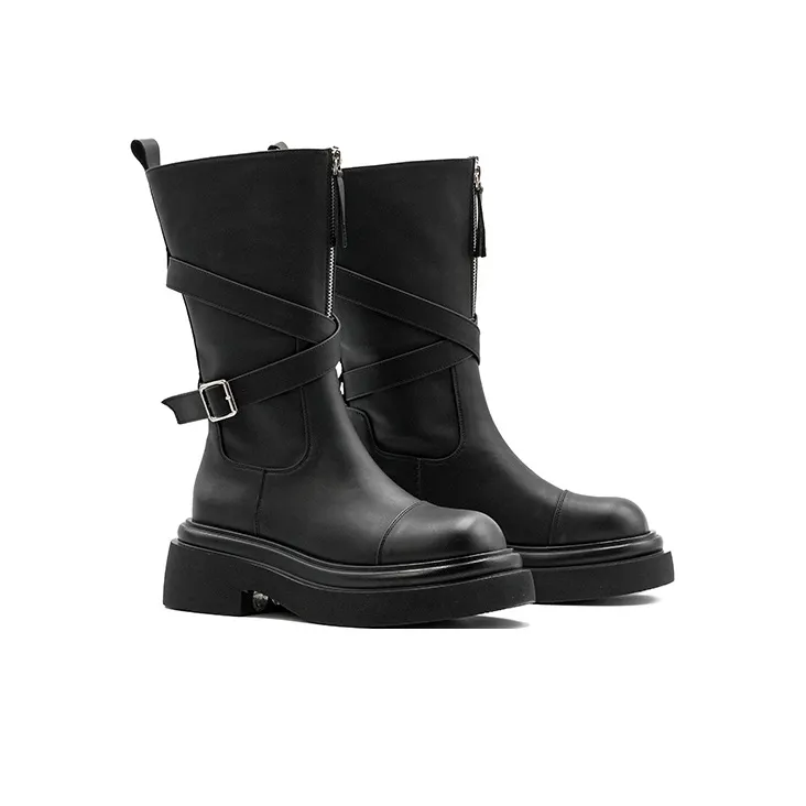 Little Sue Niche Design Lapel Double-Wear Hot Girl Biker Boots Ankle Boots Women's-3