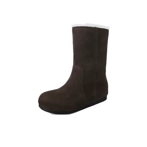 XIAOAJUE Warm Wear-Resistant Height Increasing Short Snow Boots Women's