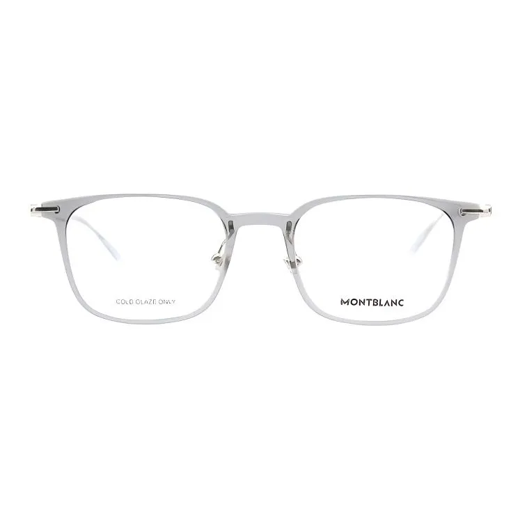 MONTBLANC Plate Frame Plastic Metal Square Optical Glasses Unisex Light Gray-1