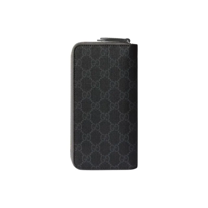 GUCCI Canvas Wallet Trumpets Unisex Gray & Black-1