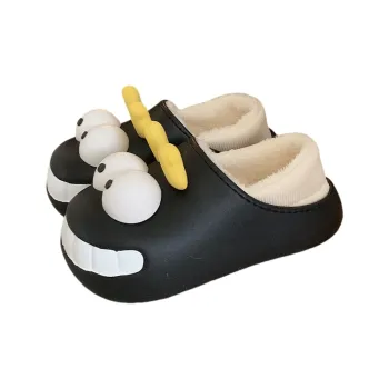 SHIGUDE Cotton Slippers Women's, Black