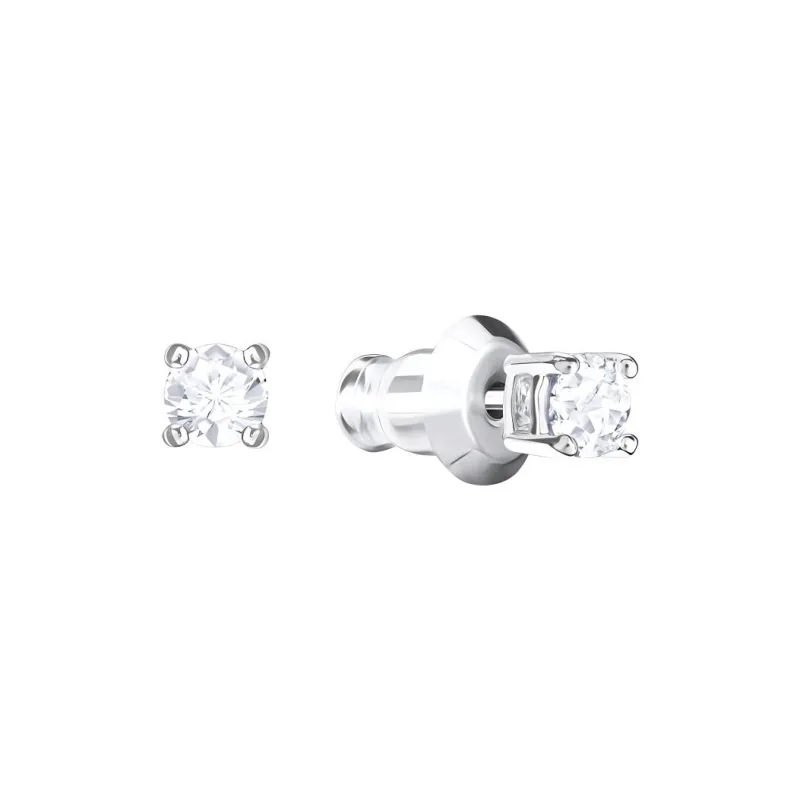 Swarovski White Gold Plated Stud Earrings Women's White-1