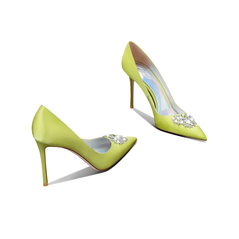 Miss Left Slim Heel High Heels 9.5cm Women's-8