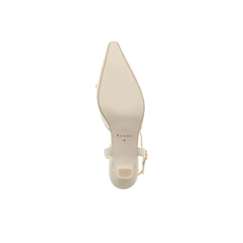 RANDA Slim Heel High Heels Women's Milk White-2