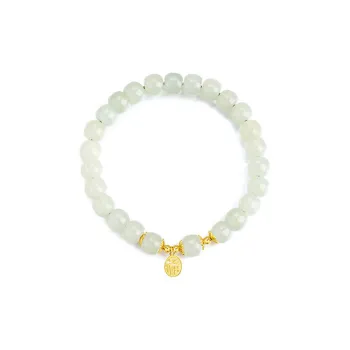 Bermuda Eyes Hetian Jade Bracelets Pale Greenish White Jade Women's